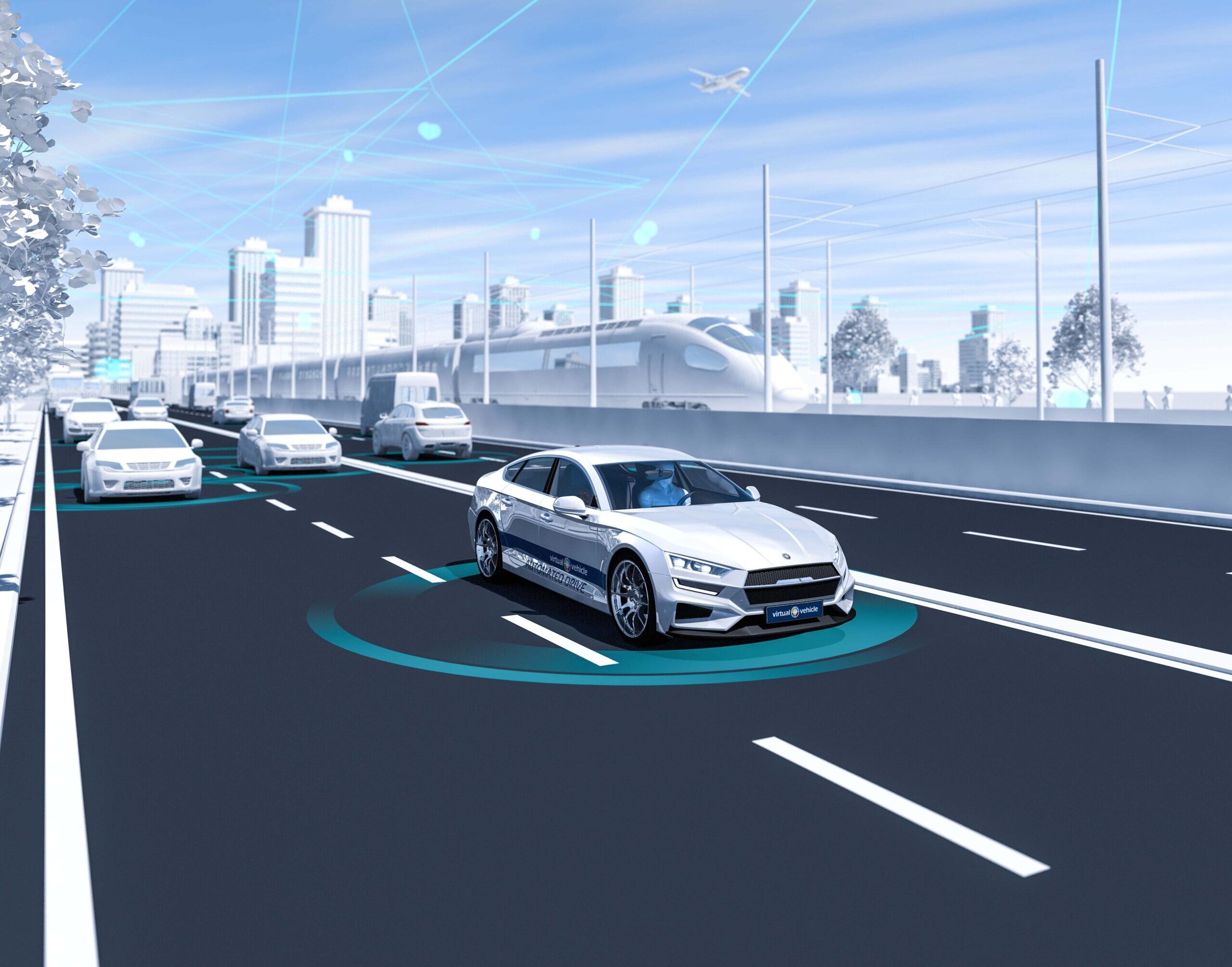 networked car on the road